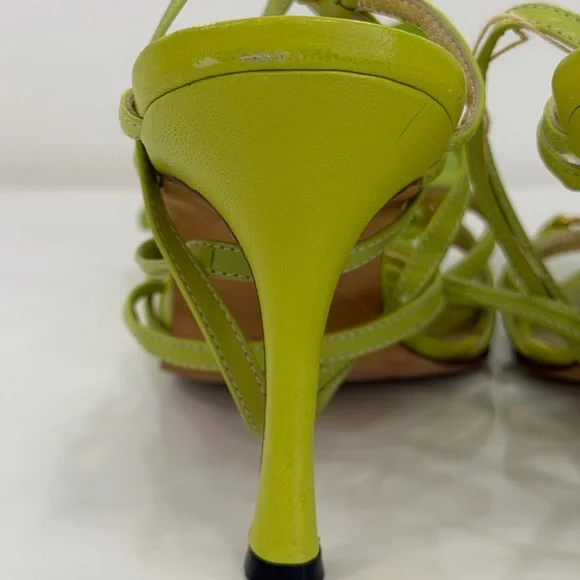 Manolo Blahnik Lime Green Orchid Heels - Picture 11 of 12